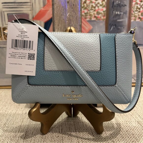 Kate Spade Lena Leather Convertible Wristlet in Multi-Blue - Picture 3 of 9